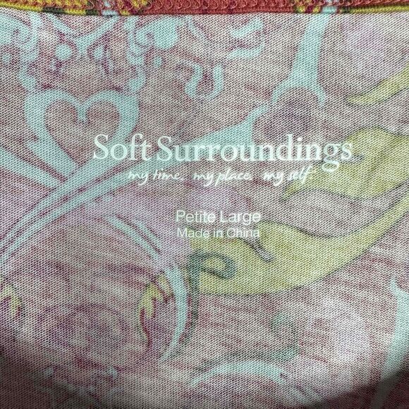 Soft Surroundings Dress Womens Petite Large Floral Abstract Sleeveless Boho Maxi - Picture 7 of 8